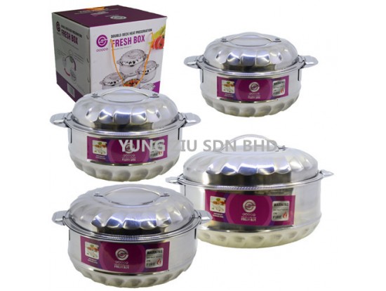 4PCS STAINLESS STEEL FRESH BOX(18 21 25 28CM)